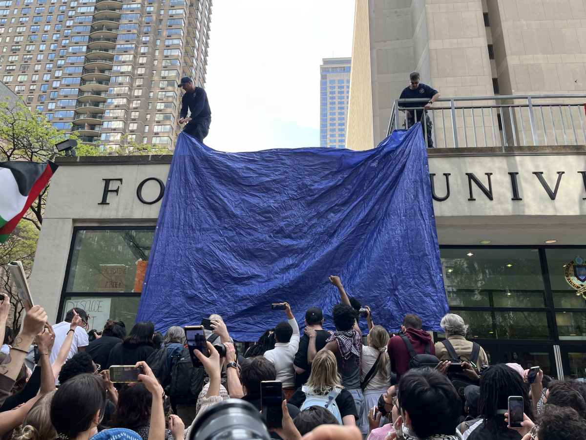 Fordham students participate in Free Palestine protests in May (Courtesy of Adithi Vimalanathan/The Fordham Ram)